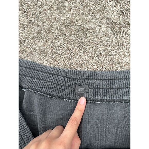 aerie wonder mini skirt smoked gray pull on ribbed knit pockets stretch size XL - Picture 7 of 12
